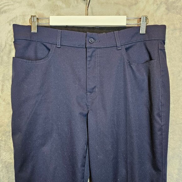 Pebble Beach Mens Navy Golf Pants W36 X L30 Polyester Flat Front Comfort Stretch - Picture 6 of 14